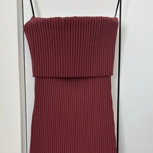 Forever 21 Strapless Burgundy Dress